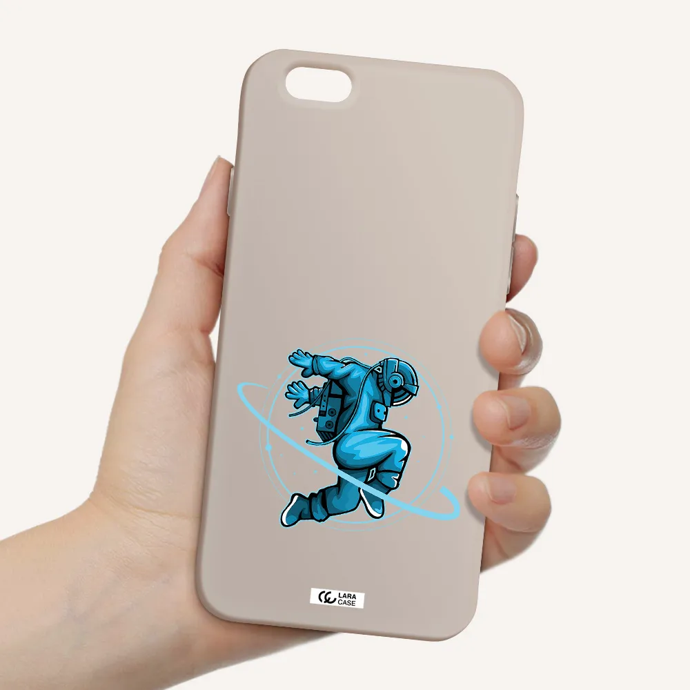 a cartoon of a man skating Apple iPhone 6 Silicone Stone Case