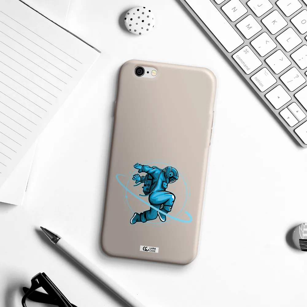 a cartoon of a man skating Apple iPhone 6 Silicone Stone Case