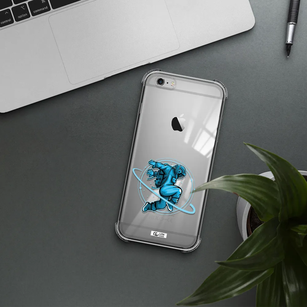 a cartoon of a man skating Apple iPhone 6S Clear PC Case