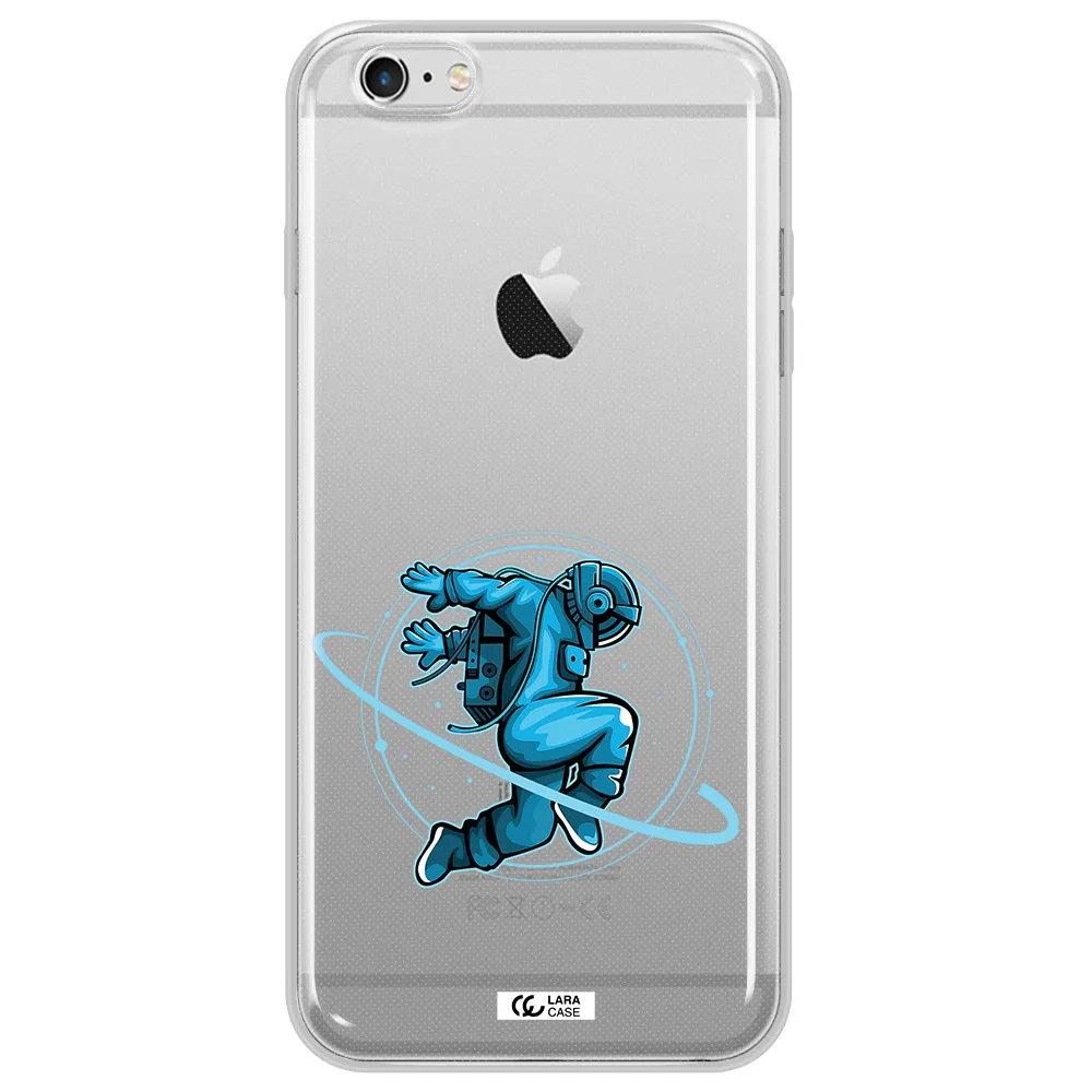 a cartoon of a man skating Apple iPhone 6S Clear TPU Case