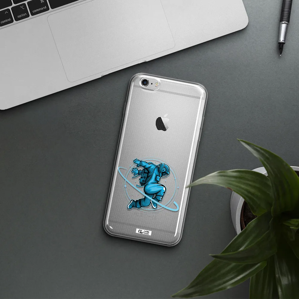 a cartoon of a man skating Apple iPhone 6S Clear TPU Case