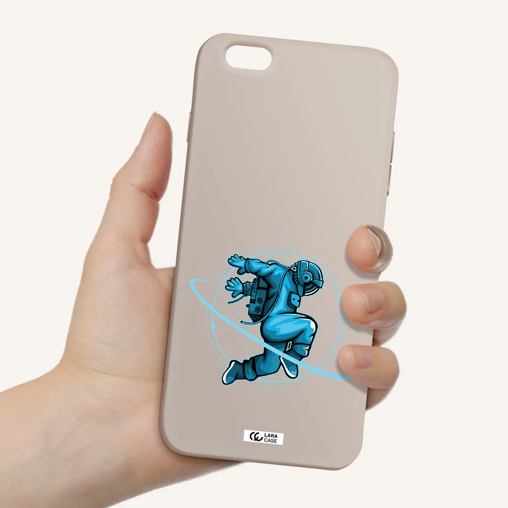 a cartoon of a man skating Apple iPhone 6S Silicone Stone Case