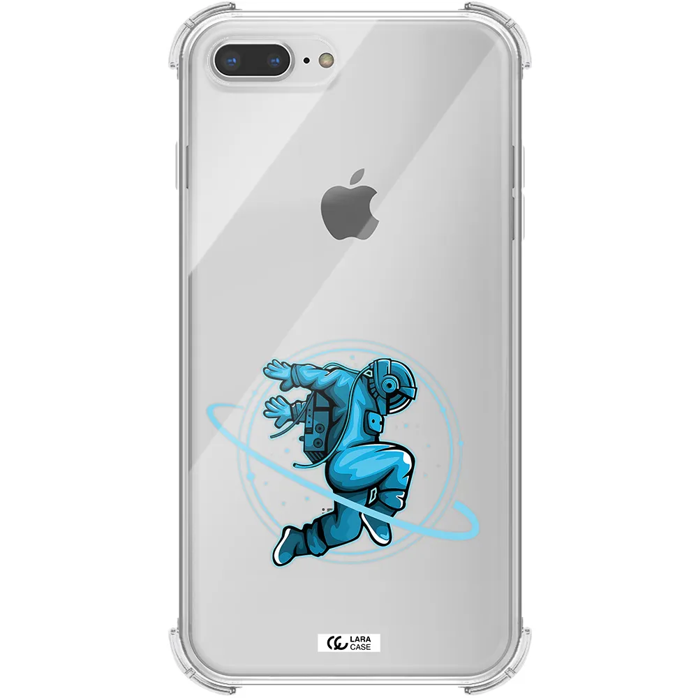 a cartoon of a man skating Apple iPhone 7 plus Clear PC Case