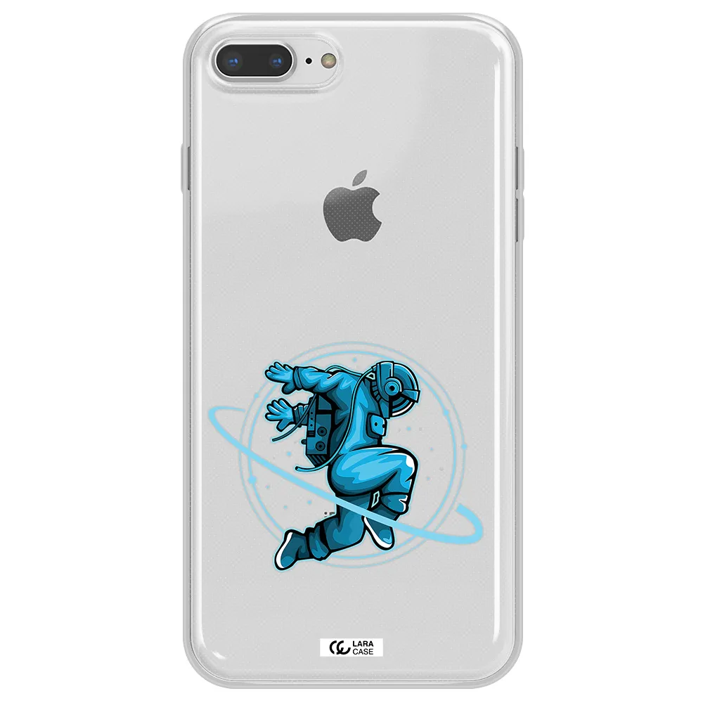 a cartoon of a man skating Apple iPhone 7 plus Clear TPU Case