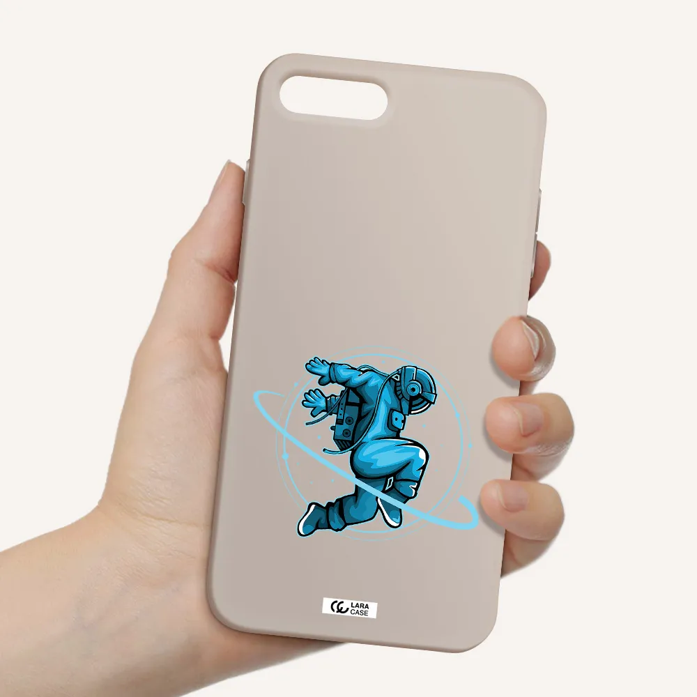 a cartoon of a man skating Apple iPhone 7 plus Silicone Stone Case