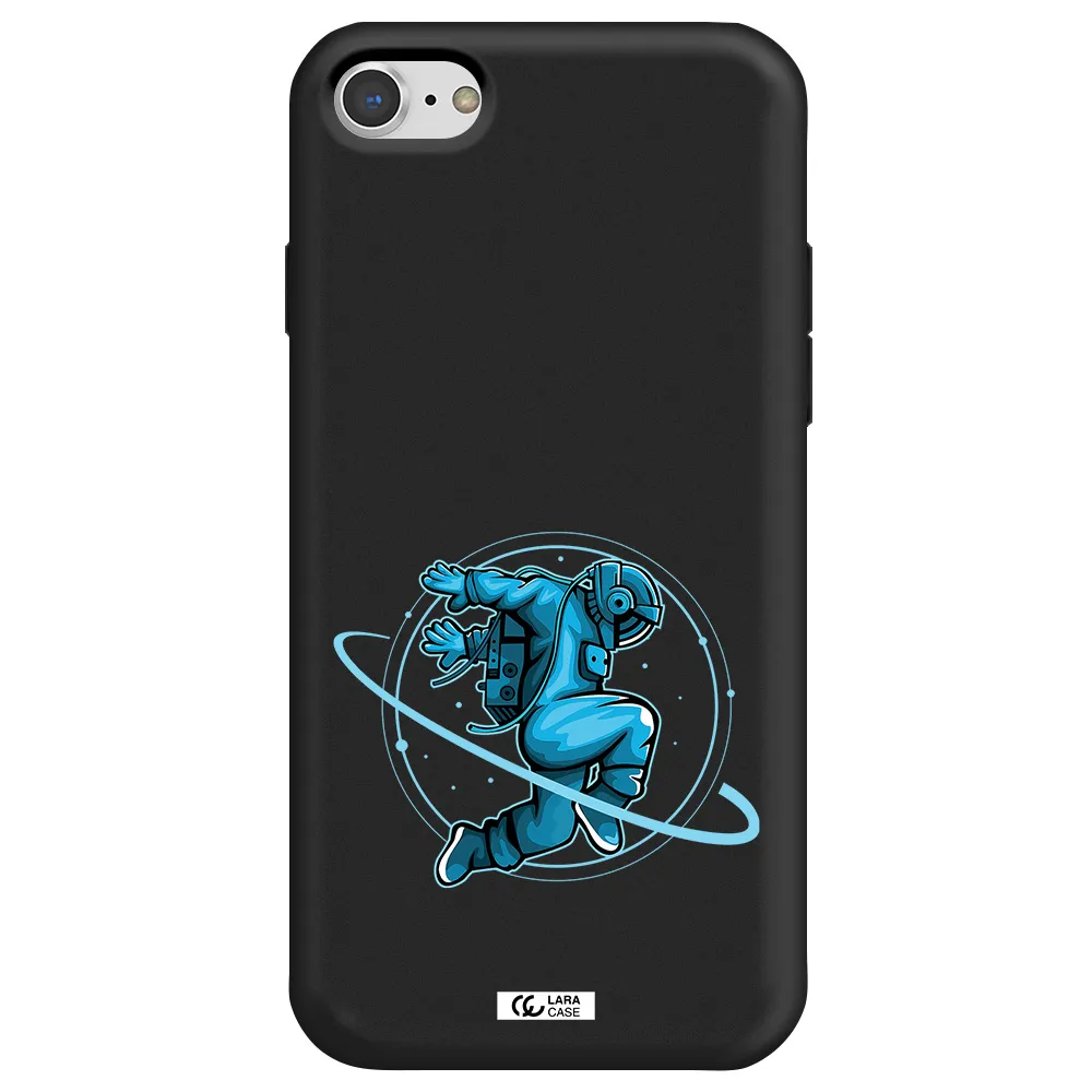 a cartoon of a man skating Apple iPhone 7 Silicone black Case