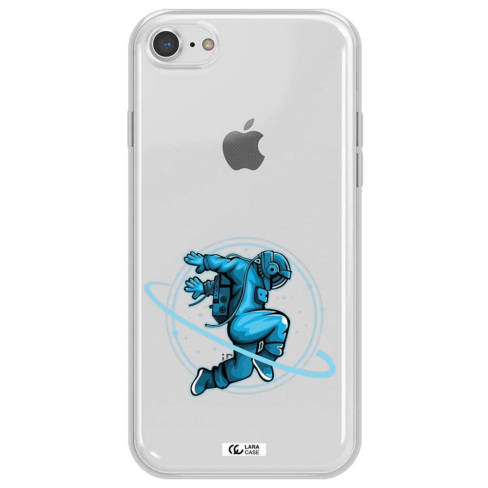 a cartoon of a man skating Apple iPhone 8 Clear TPU Case
