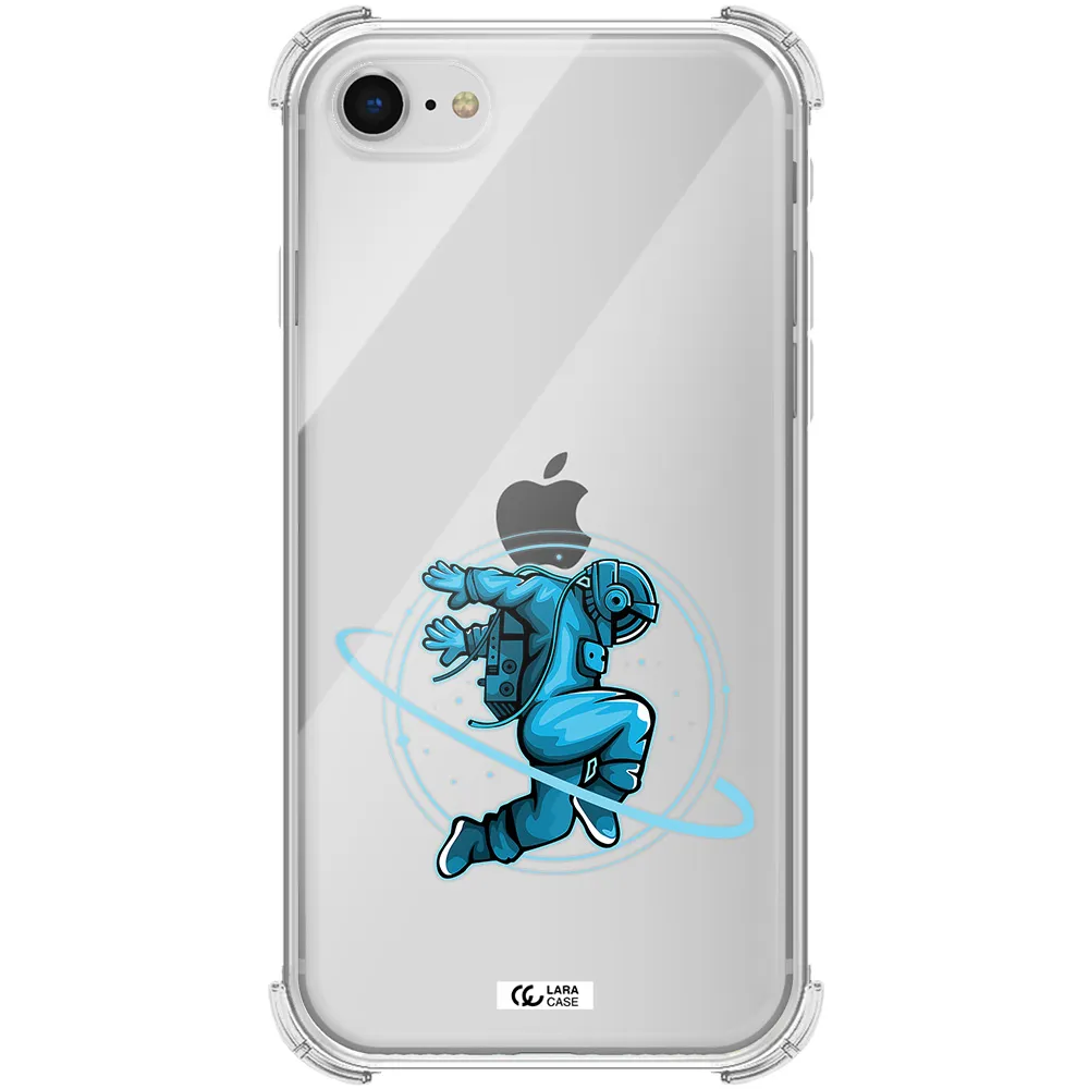 a cartoon of a man skating Apple iPhone se 2020 Clear PC Case