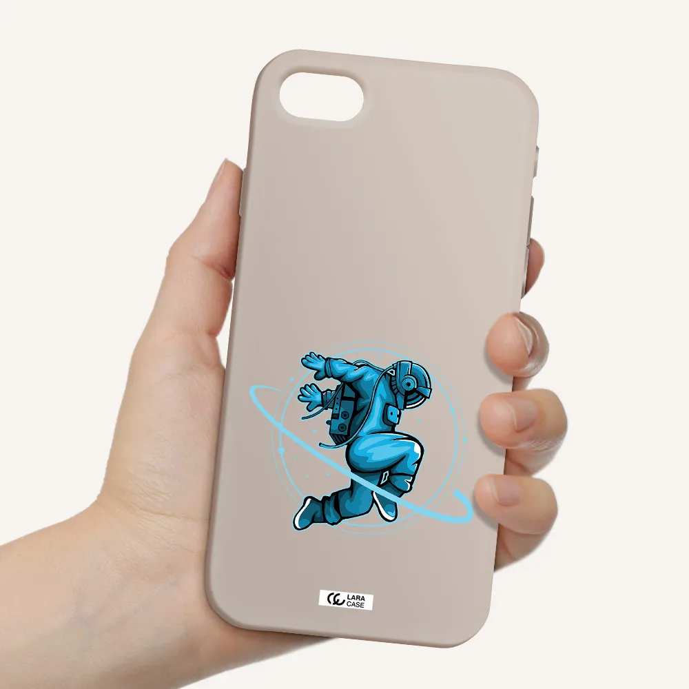 a cartoon of a man skating Apple iPhone se 2020 Silicone Stone Case
