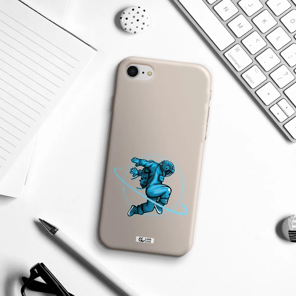 a cartoon of a man skating Apple iPhone se 2020 Silicone Stone Case