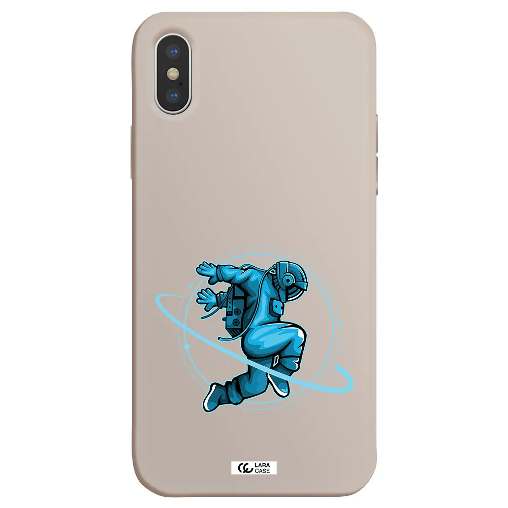 a cartoon of a man skating Apple iPhone X Silicone Stone Case