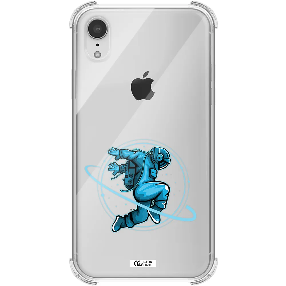 a cartoon of a man skating Apple iPhone XR Clear PC Case