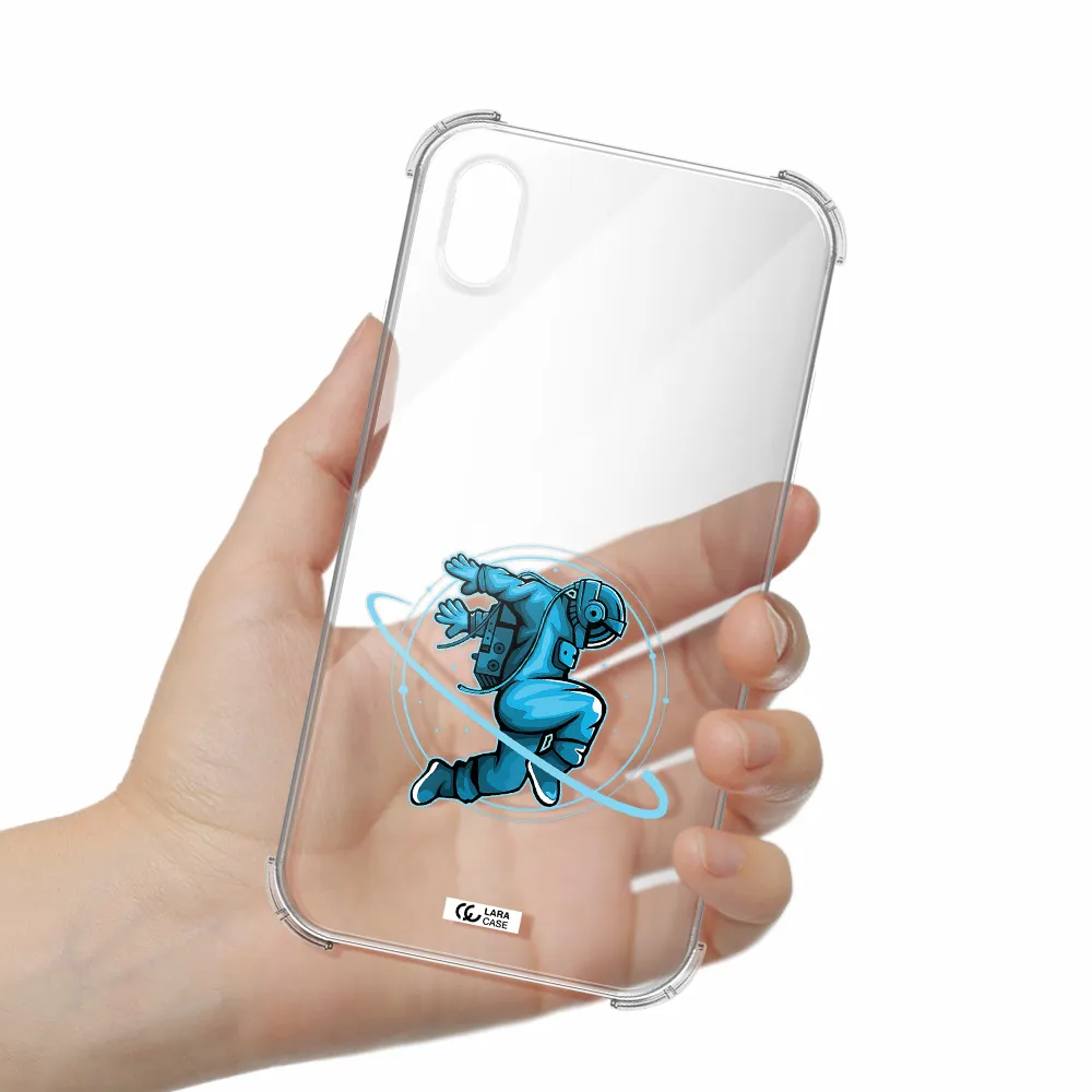 a cartoon of a man skating Apple iPhone XR Clear PC Case