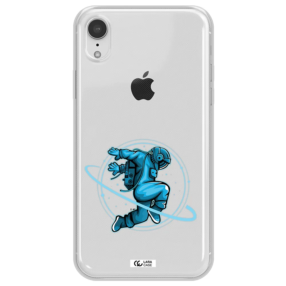 a cartoon of a man skating Apple iPhone XR Clear TPU Case