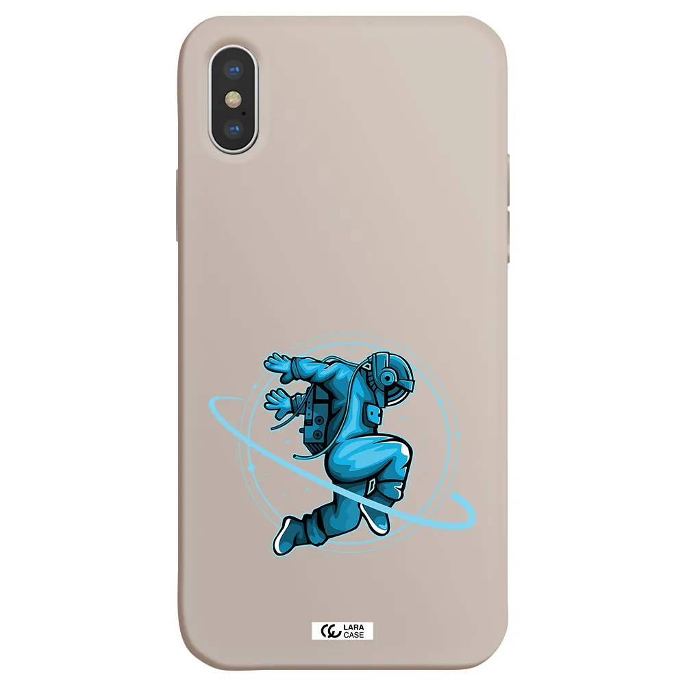 a cartoon of a man skating Apple iPhone XS Silicone Stone Case