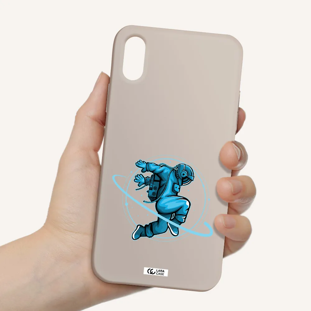 a cartoon of a man skating Apple iPhone XS Silicone Stone Case