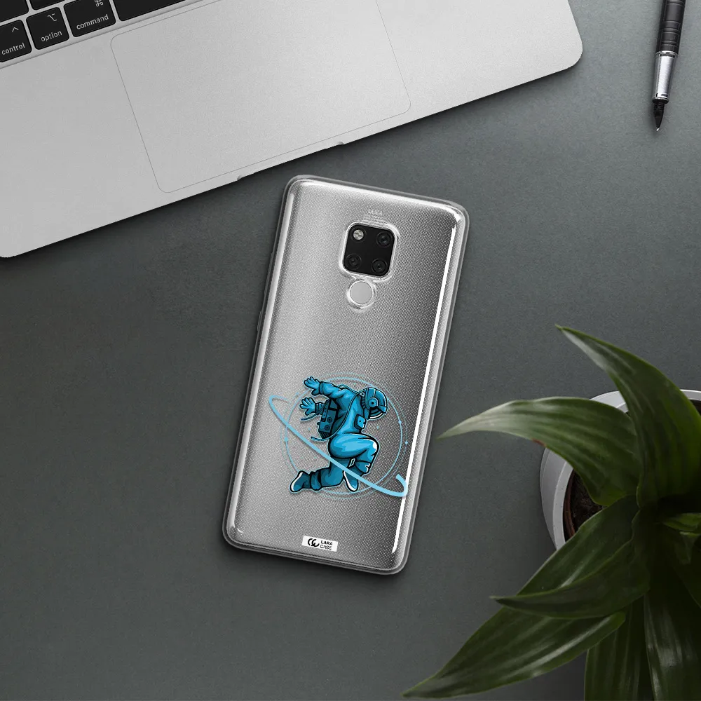 a cartoon of a man skating Huawei Mate 20X Clear TPU Case