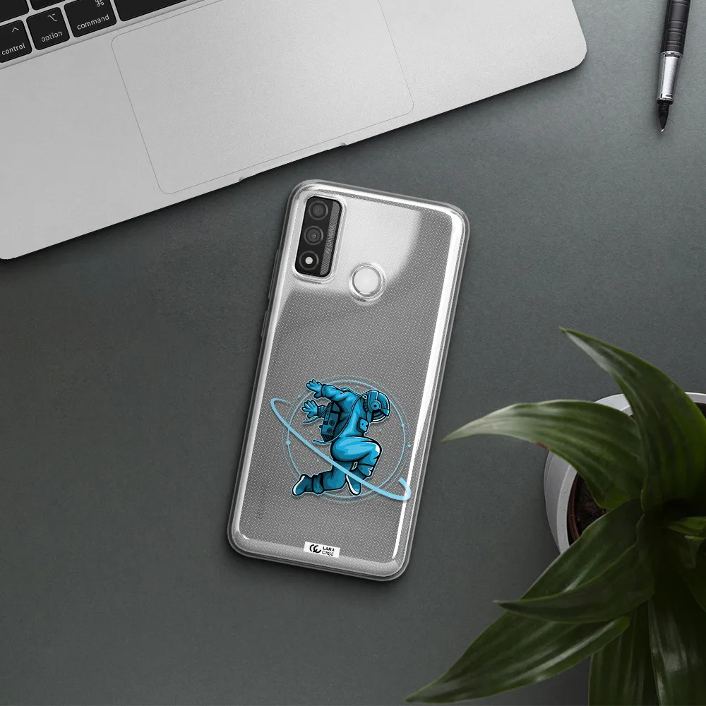 a cartoon of a man skating Huawei P Smart 2020 Clear TPU Case