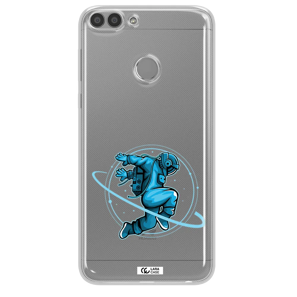 a cartoon of a man skating Huawei P Smart Clear TPU Case