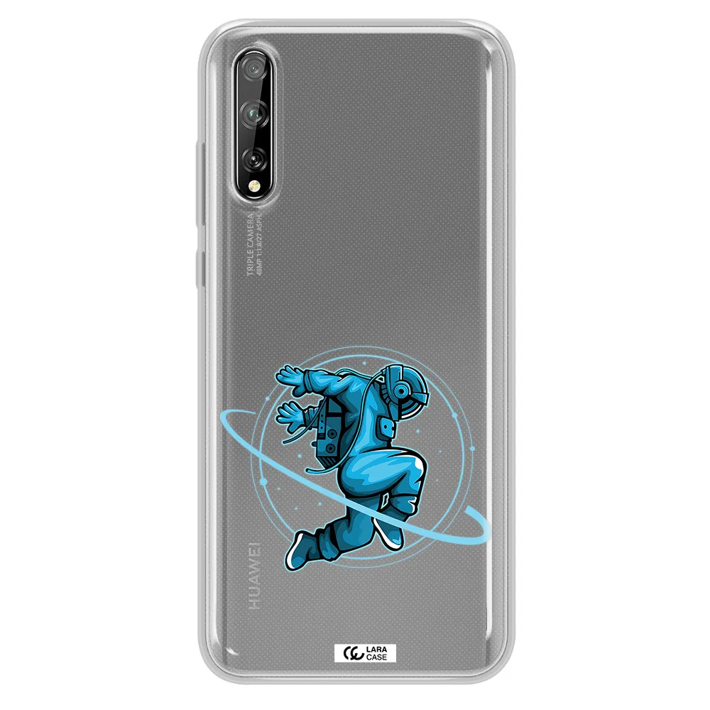 a cartoon of a man skating Huawei P Smart S Clear TPU Case