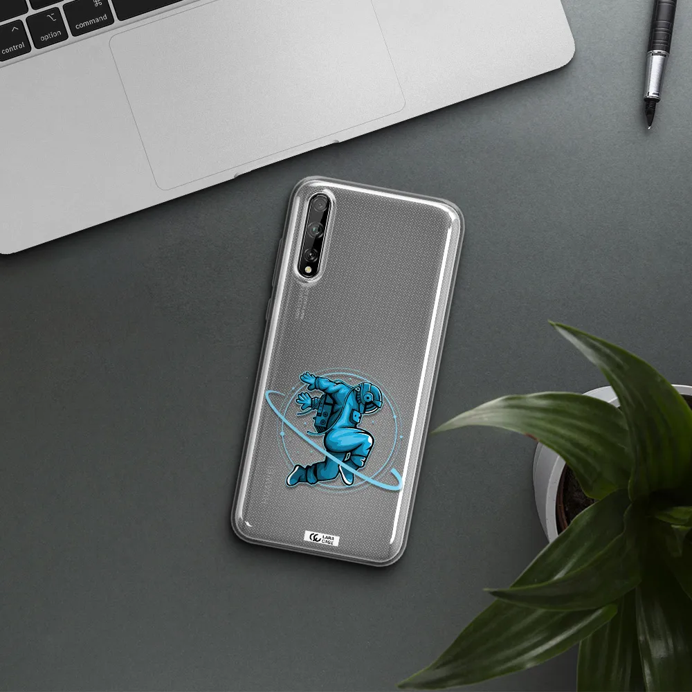 a cartoon of a man skating Huawei P Smart S Clear TPU Case