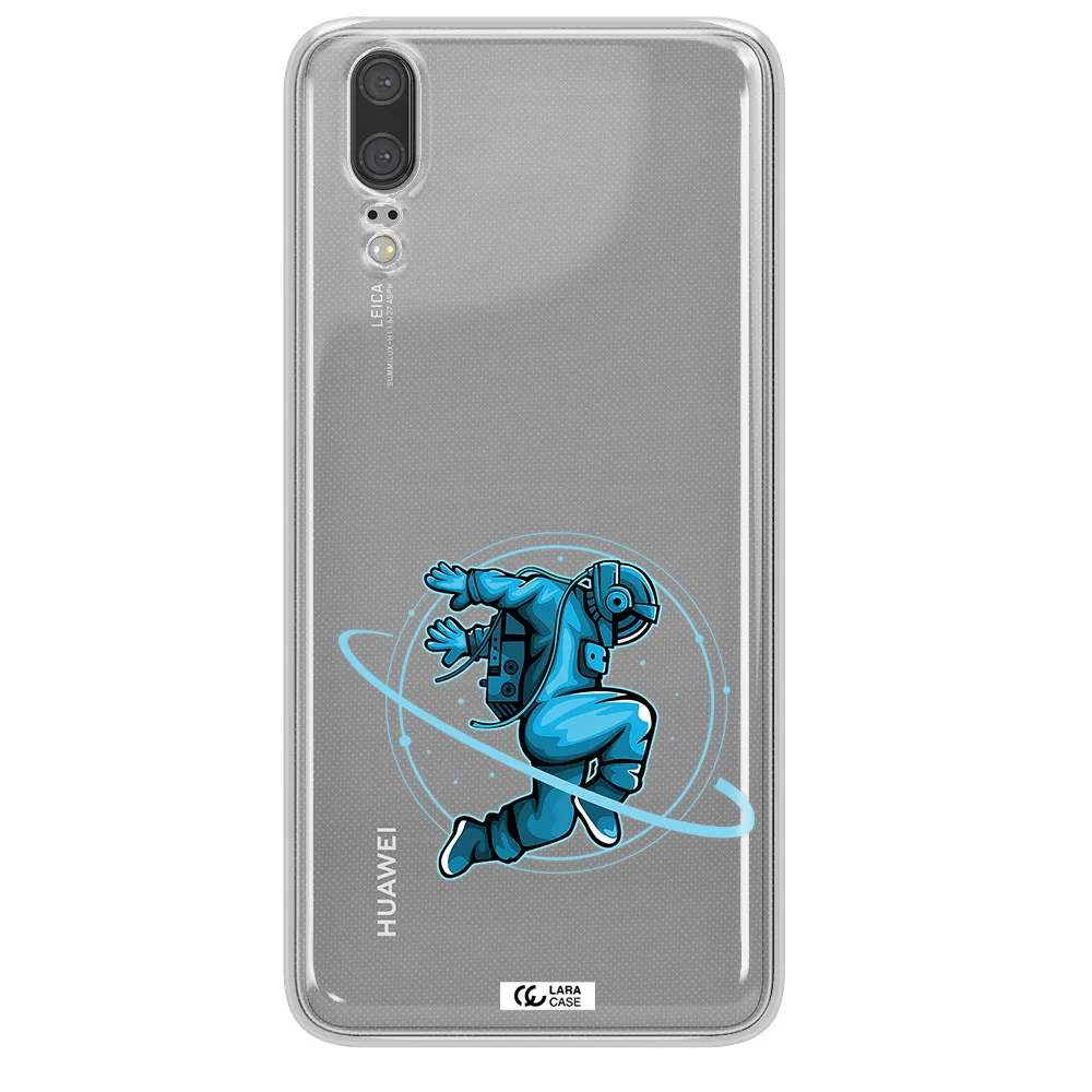 a cartoon of a man skating Huawei P20 Clear TPU Case
