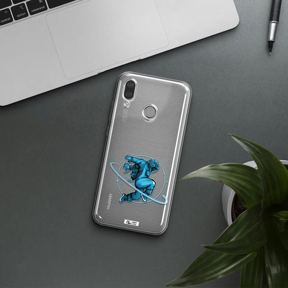 a cartoon of a man skating Huawei P20 Lite Clear TPU Case