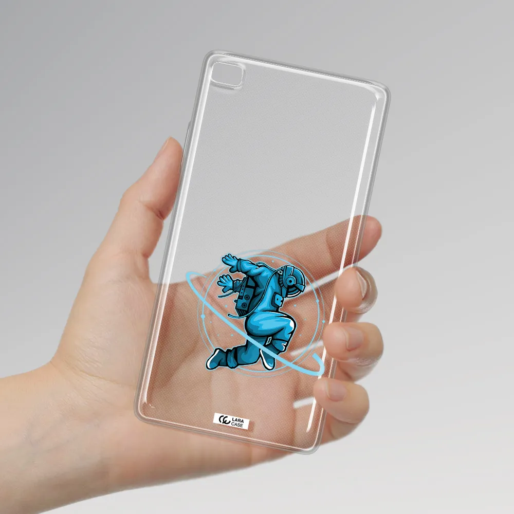 a cartoon of a man skating Huawei P8 Clear TPU Case