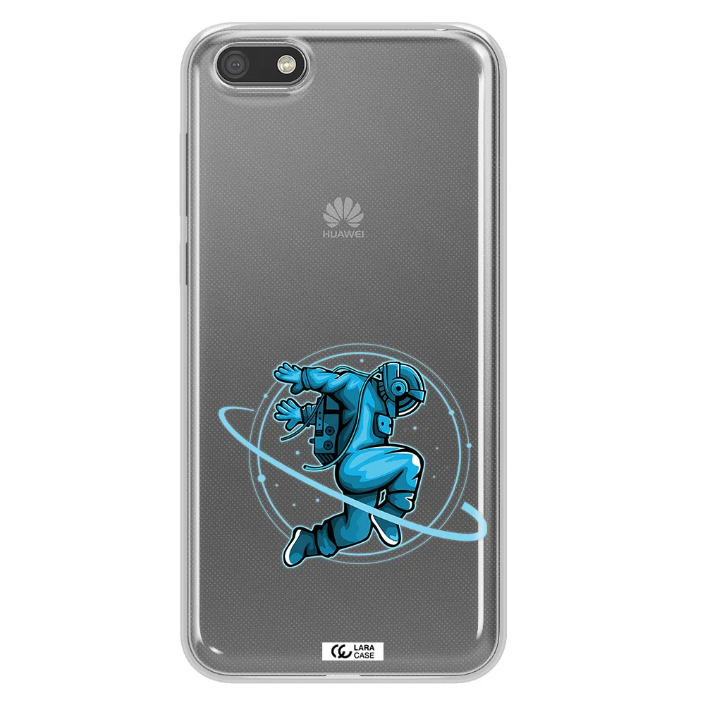 a cartoon of a man skating Huawei Y5 2018 Clear TPU Case