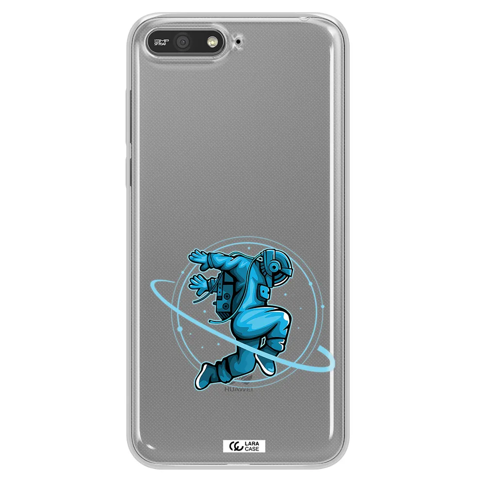 a cartoon of a man skating Huawei Y6 2018 Clear TPU Case