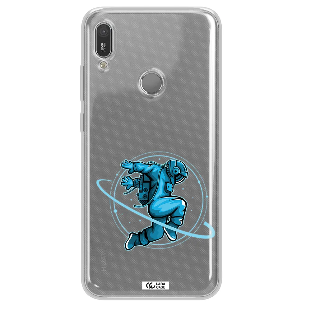 a cartoon of a man skating Huawei Y6 2019 Clear TPU Case