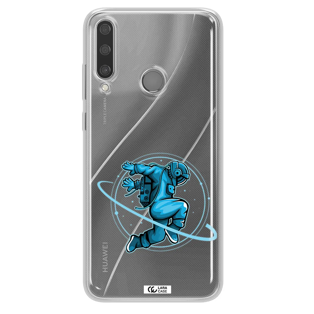 a cartoon of a man skating Huawei Y6P Clear TPU Case