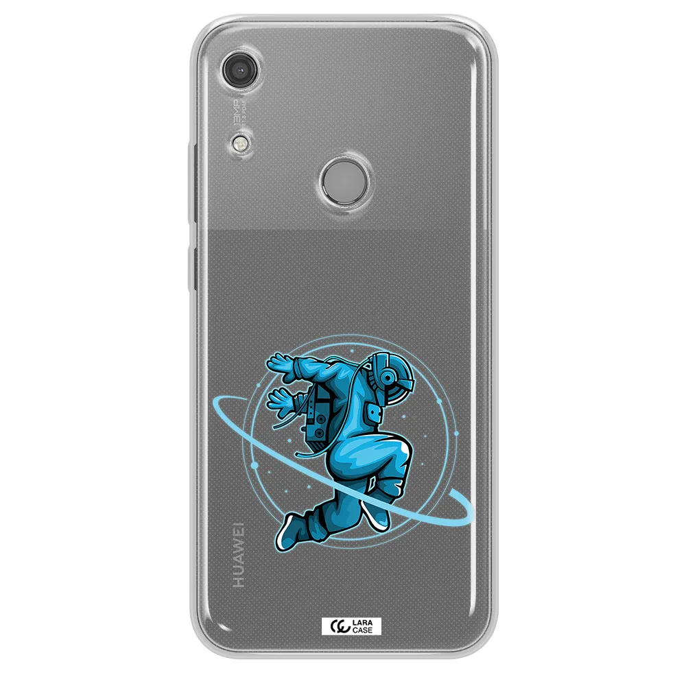 a cartoon of a man skating Huawei Y6S Clear TPU Case