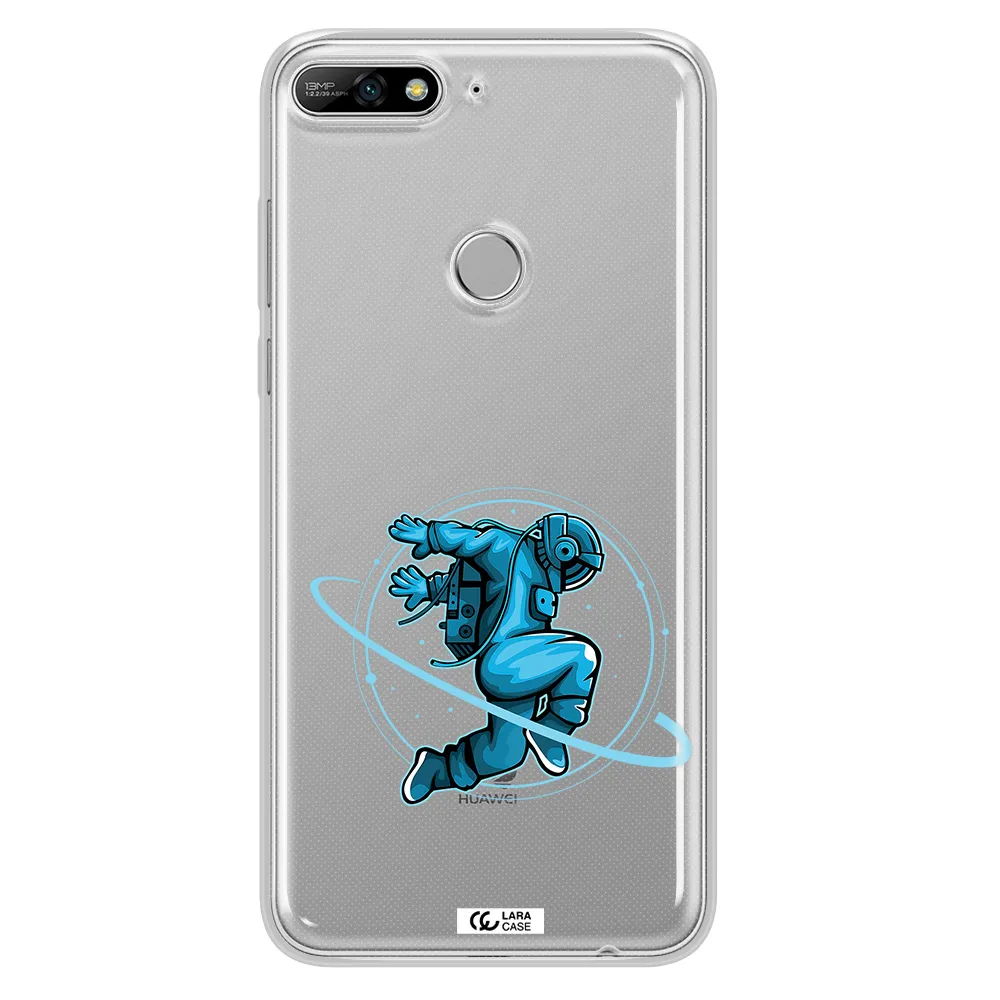 a cartoon of a man skating Huawei Y7 2018 Clear TPU Case