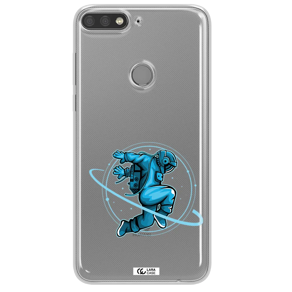 a cartoon of a man skating Huawei Y7 Prime 2018 Clear TPU Case