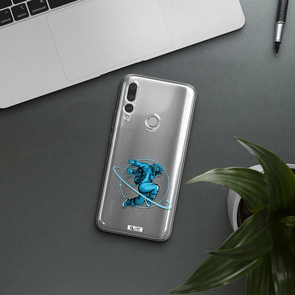 a cartoon of a man skating Huawei Y9 Prime 2019 Clear TPU Case