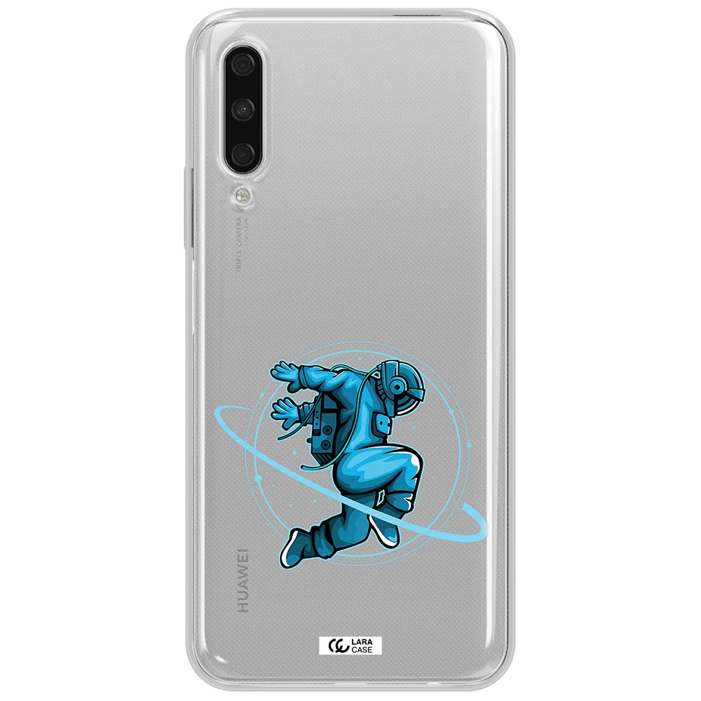 A Cartoon Of A Man Skating Huawei Y9S Clear Tpu Case