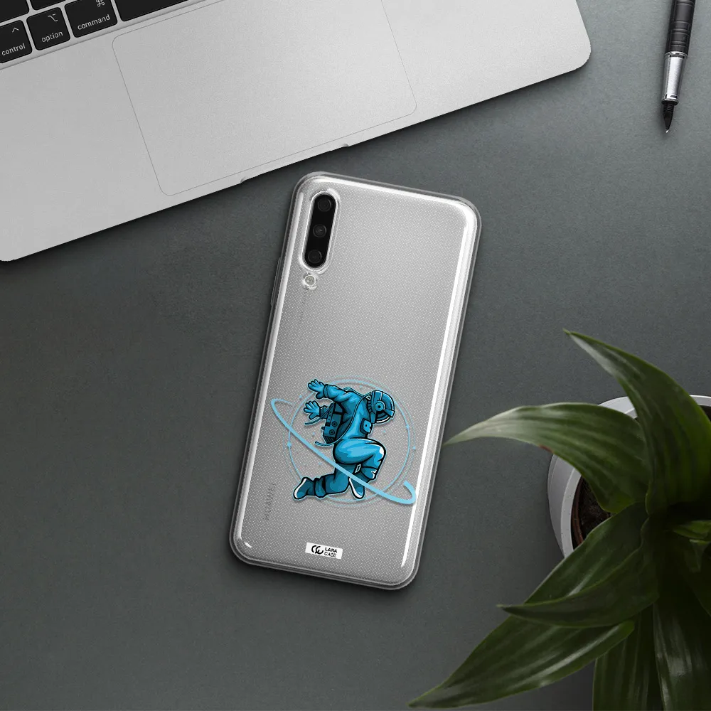 A Cartoon Of A Man Skating Huawei Y9S Clear Tpu Case
