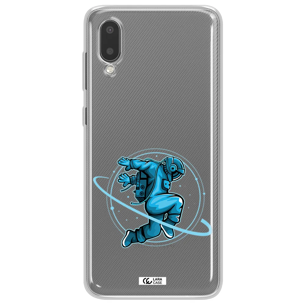 a cartoon of a man skating Samsung A02 Clear TPU Case