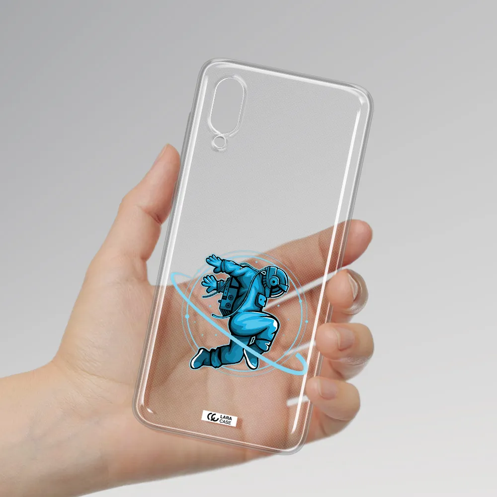 a cartoon of a man skating Samsung A02 Clear TPU Case