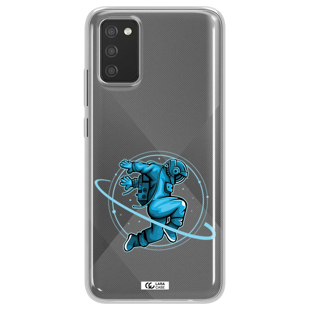 a cartoon of a man skating Samsung A02S Clear TPU Case