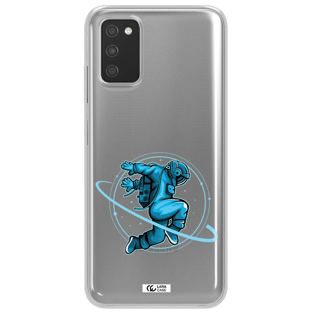 a cartoon of a man skating Samsung A03S Clear TPU Case