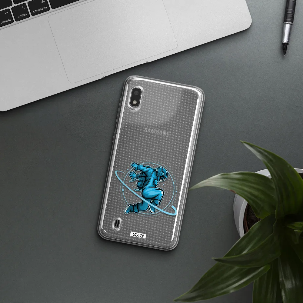 a cartoon of a man skating Samsung A10 Clear TPU Case