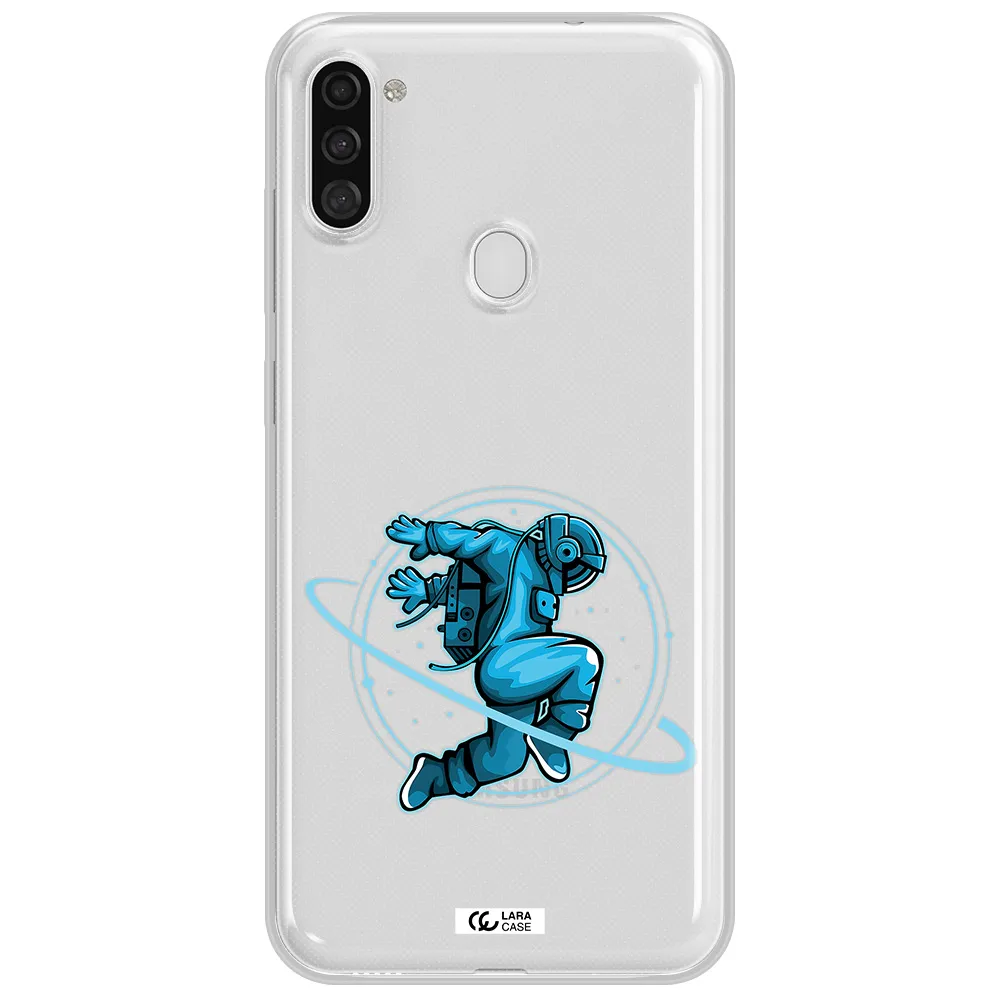 a cartoon of a man skating Samsung A11 Clear TPU Case