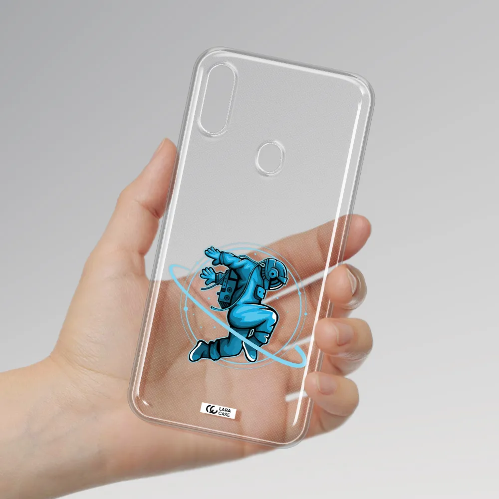 a cartoon of a man skating Samsung A11 Clear TPU Case