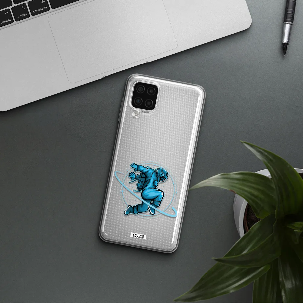 a cartoon of a man skating Samsung A12 4g Clear TPU Case