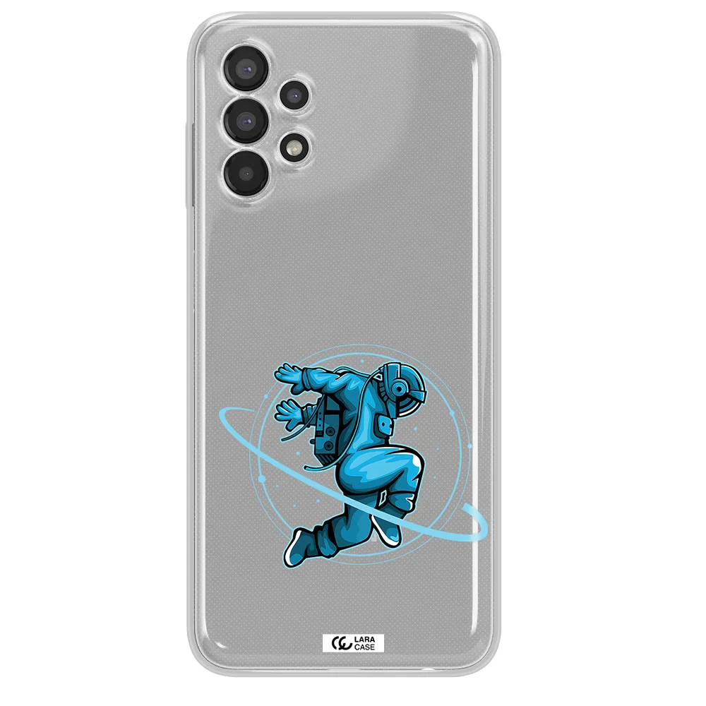 a cartoon of a man skating Samsung A13 Clear TPU Case