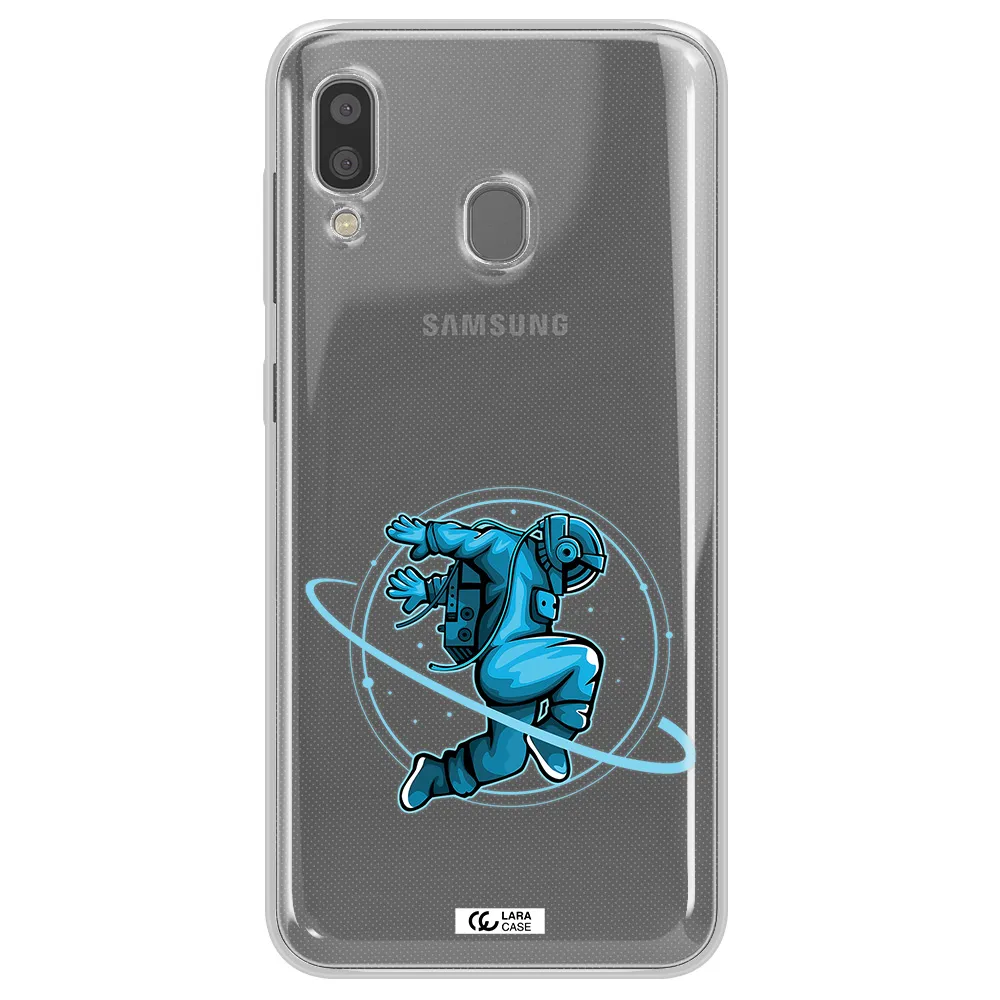 a cartoon of a man skating Samsung A20 Clear TPU Case