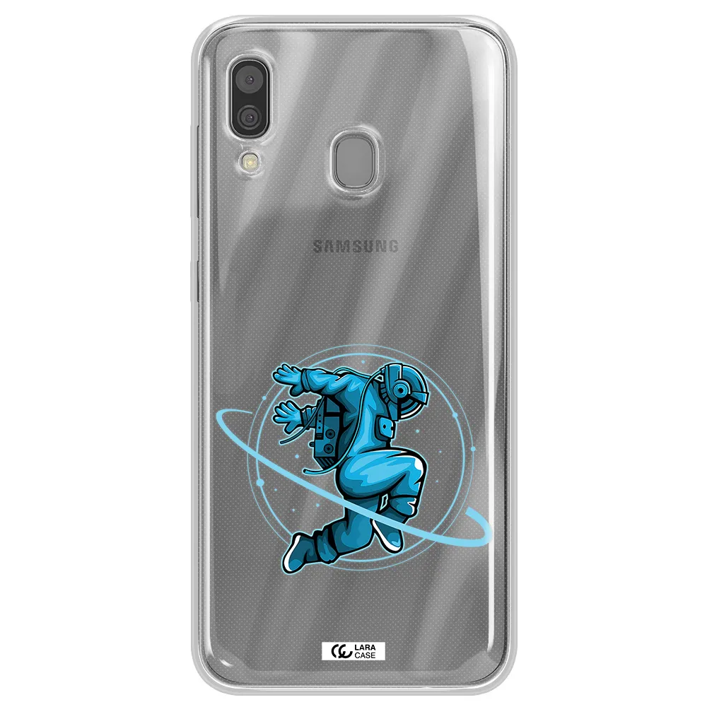 a cartoon of a man skating Samsung A30 Clear TPU Case