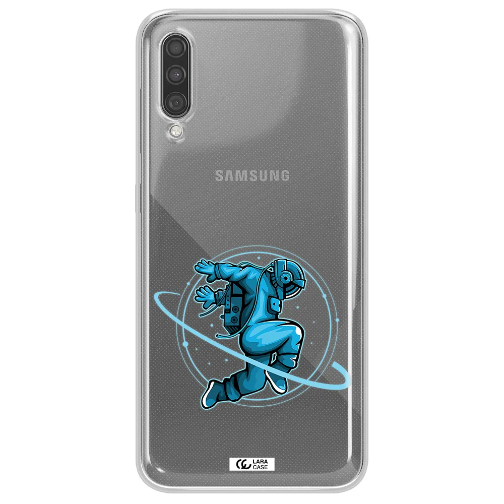 a cartoon of a man skating Samsung A30S Clear TPU Case